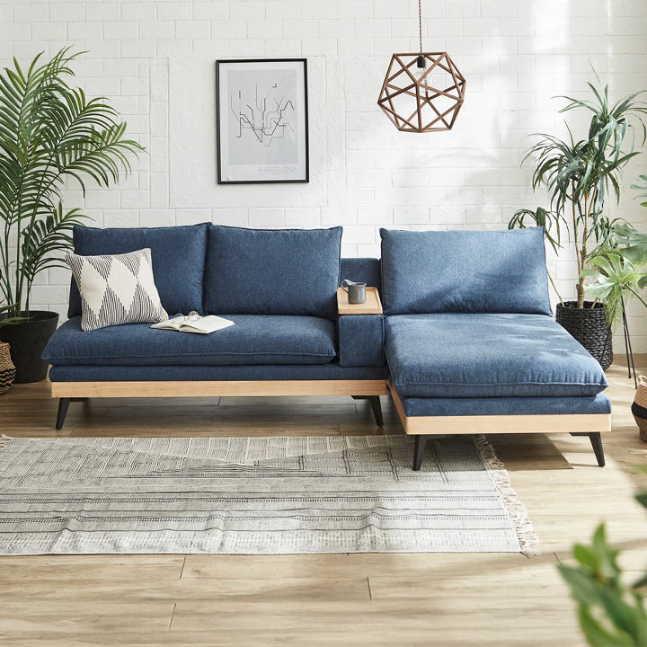 USBコンセント付きカウチソファ 3人掛け W240cm｜ ソファ・家具