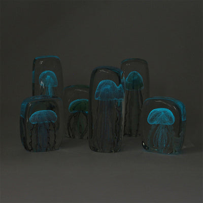 暗いところでは蓄光の光が