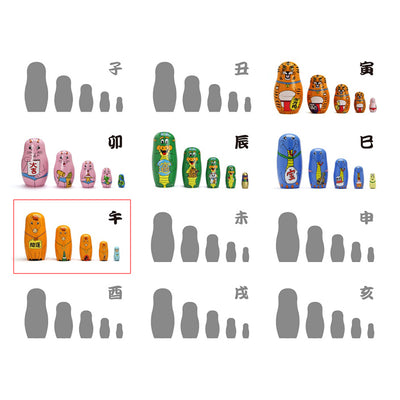 ハッピーニューホース 干支(馬・午年)のマトリョーシカ