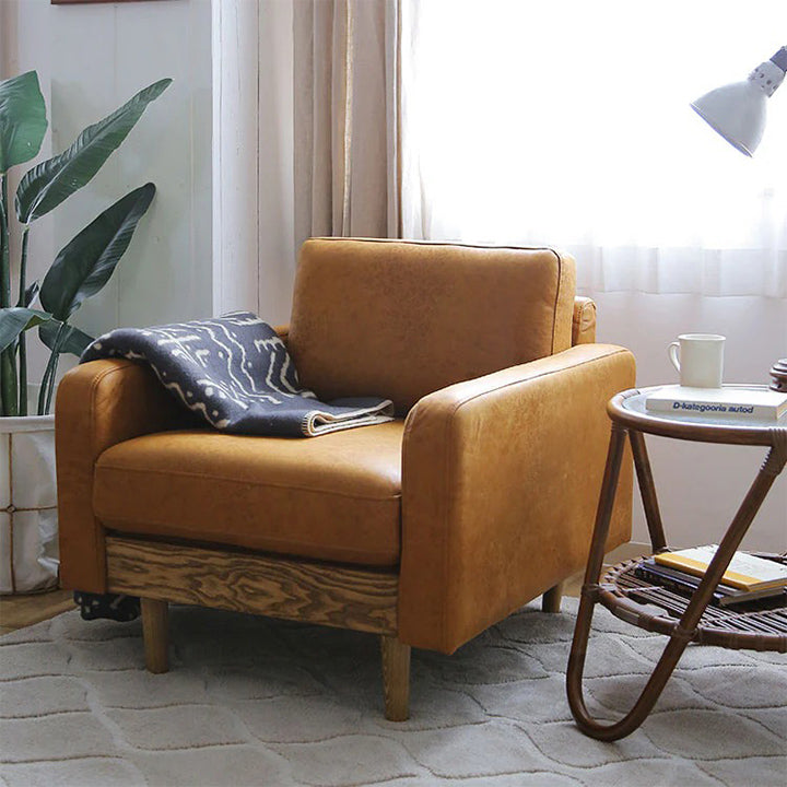 木の風合いが感じれるソファ フリート 1人掛け W77cm