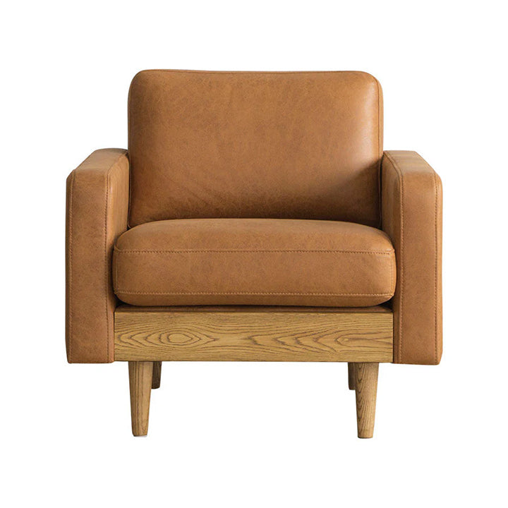 木の風合いが感じれるソファ 1人掛け(CAMEL)