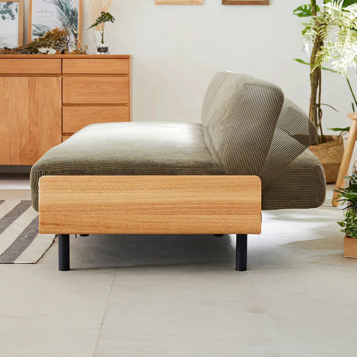 3段階リクライニングソファベッド 3人掛け W186cm コーデュロイ