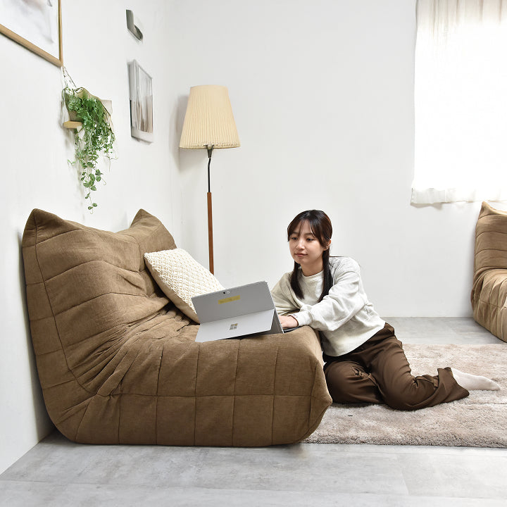 売り切り！送料のみ！直接受け取りなら300円！ファブリック2人掛けソファ 搬入簡単 高反発 2人掛け 圧縮ローソファ W124cm｜ ソファ・家具