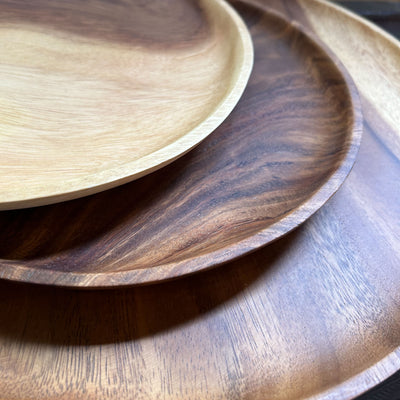 アカシアプレートセット  木製  皿 食器 （ S & L）