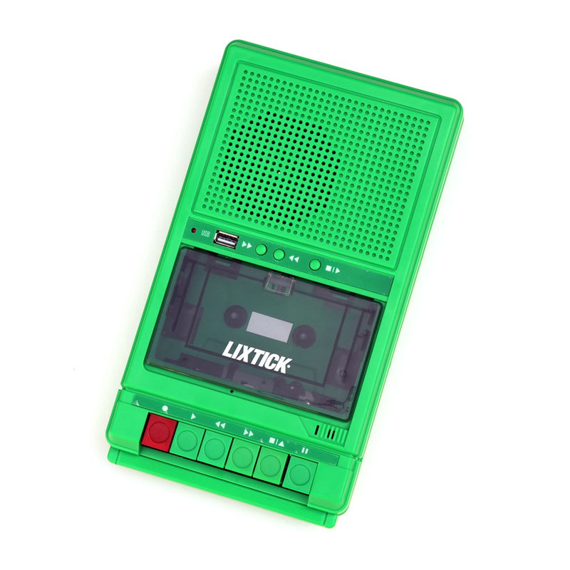 オリジナルグリーンのポータブルカセットプレーヤー