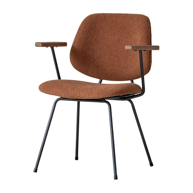 アボック ダイニングチェア 肘付 ファブリック素材 PUレザー スチール