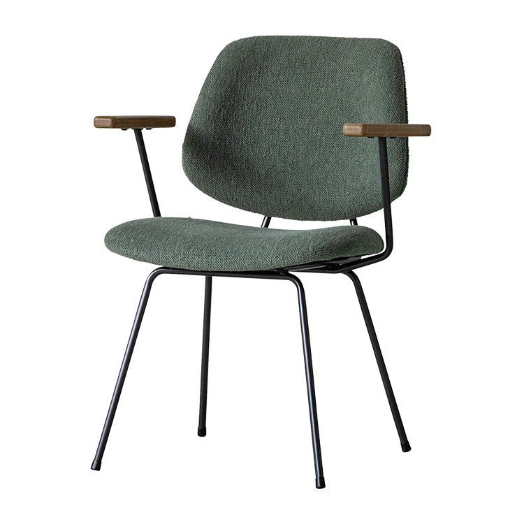 アボック ダイニングチェア 肘付 ファブリック素材 PUレザー スチール