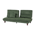 奥行きが変えられる3Pソファ（GREEN・片側だけ背もたれが前の状態）