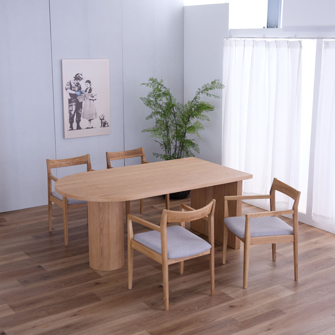 壁付け対応 ラウンドダイニングテーブル W165cm｜ ソファ・家具