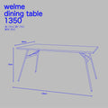 ウェルメ ダイニングテーブル 1350 ウォルナット WLM-DNT-1350-WN / アデペシュ