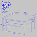 Francis センターテーブル （幅75㎝）/ Center table (W75cm）
