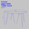 Gノット ガラステーブル 1200ラウンド / アデペシュ GKT-GST-1200-RD